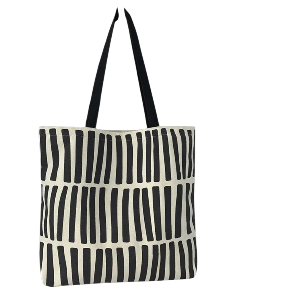 Stylish Black and White Geometric Tote Bag